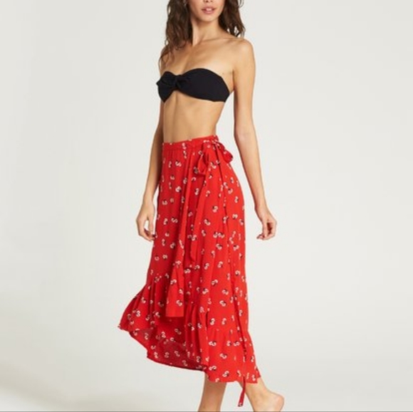 Billabong Dresses & Skirts - NEW Billabong wraparound red skirt - large